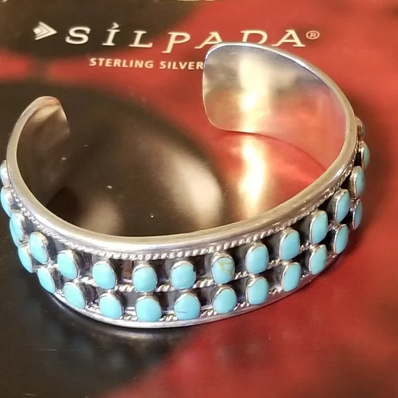 RARE Silpada Sterling Silver & Turquoise Bracelet